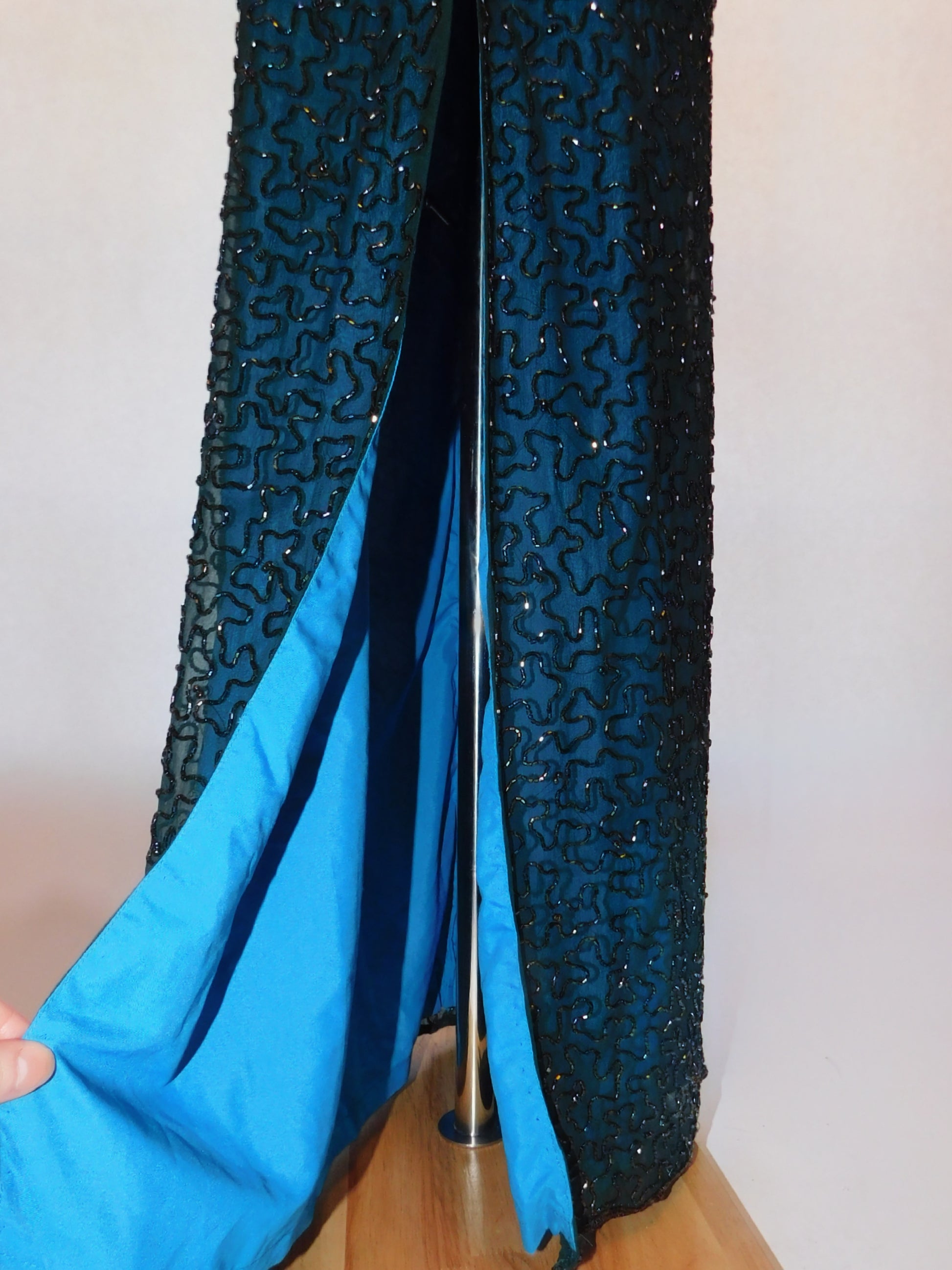 Vintage Andretta Donatello Strapless Beaded Evening Gown With Slit silkinly Vintage Andretta Donatello Strapless Beaded Evening Gown With Slit silkinly