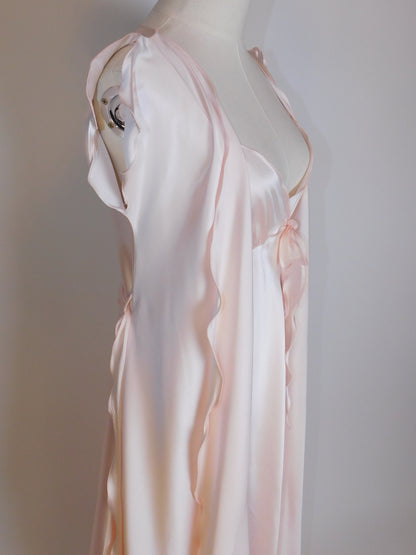 Georgette Trabolsi Silky Pink Peignoir and Nightgown Set