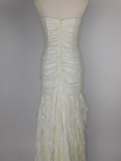 1990s Jessica McClintock Ivory Mermaid Style Wedding Dress