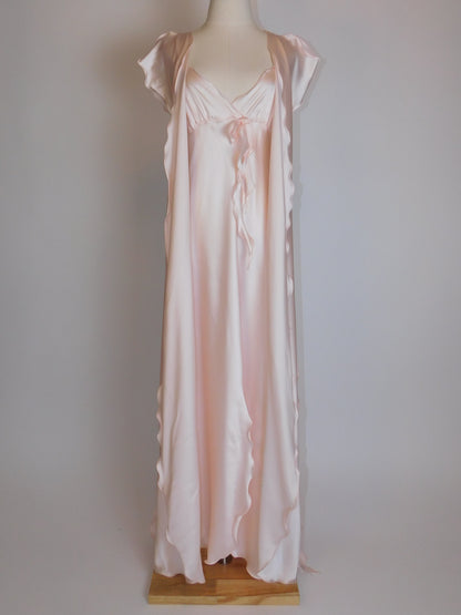 Georgette Trabolsi Silky Pink Peignoir and Nightgown Set