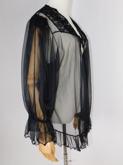 1980s Gothic Sheer Tulle Shawl