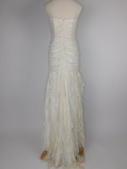 1990s Jessica McClintock Ivory Mermaid Style Wedding Dress