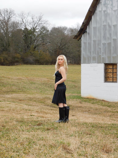 Vintage 90s Black Slip Dress
