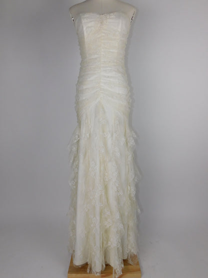 1990s Jessica McClintock Ivory Mermaid Style Wedding Dress
