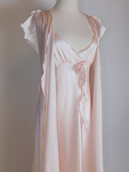 Georgette Trabolsi Silky Pink Peignoir and Nightgown Set