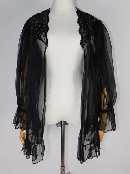 1980s Gothic Sheer Tulle Shawl