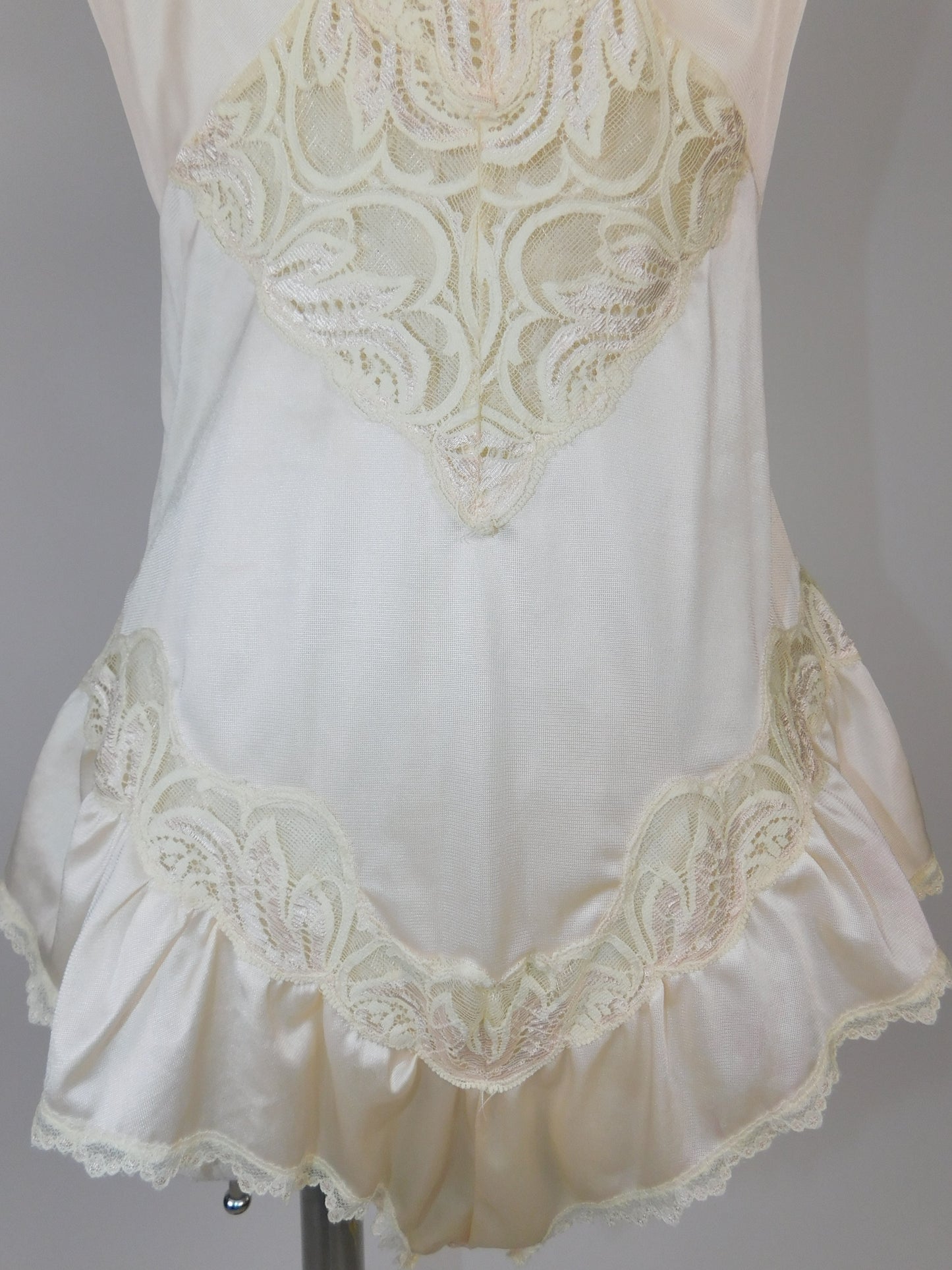 Silky Pale Pink and Ivory Lace Teddy