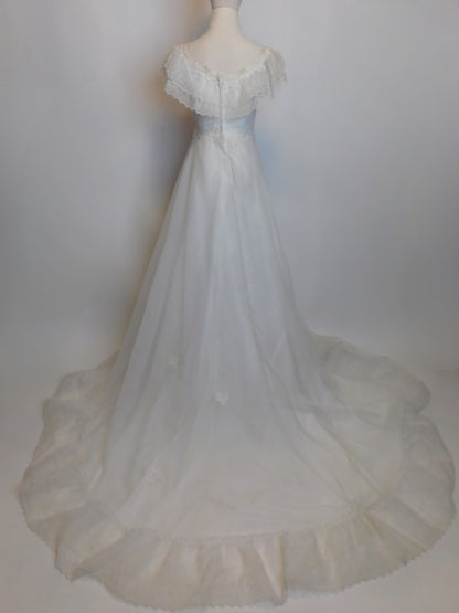 1970s Prairie Style Wedding Dress