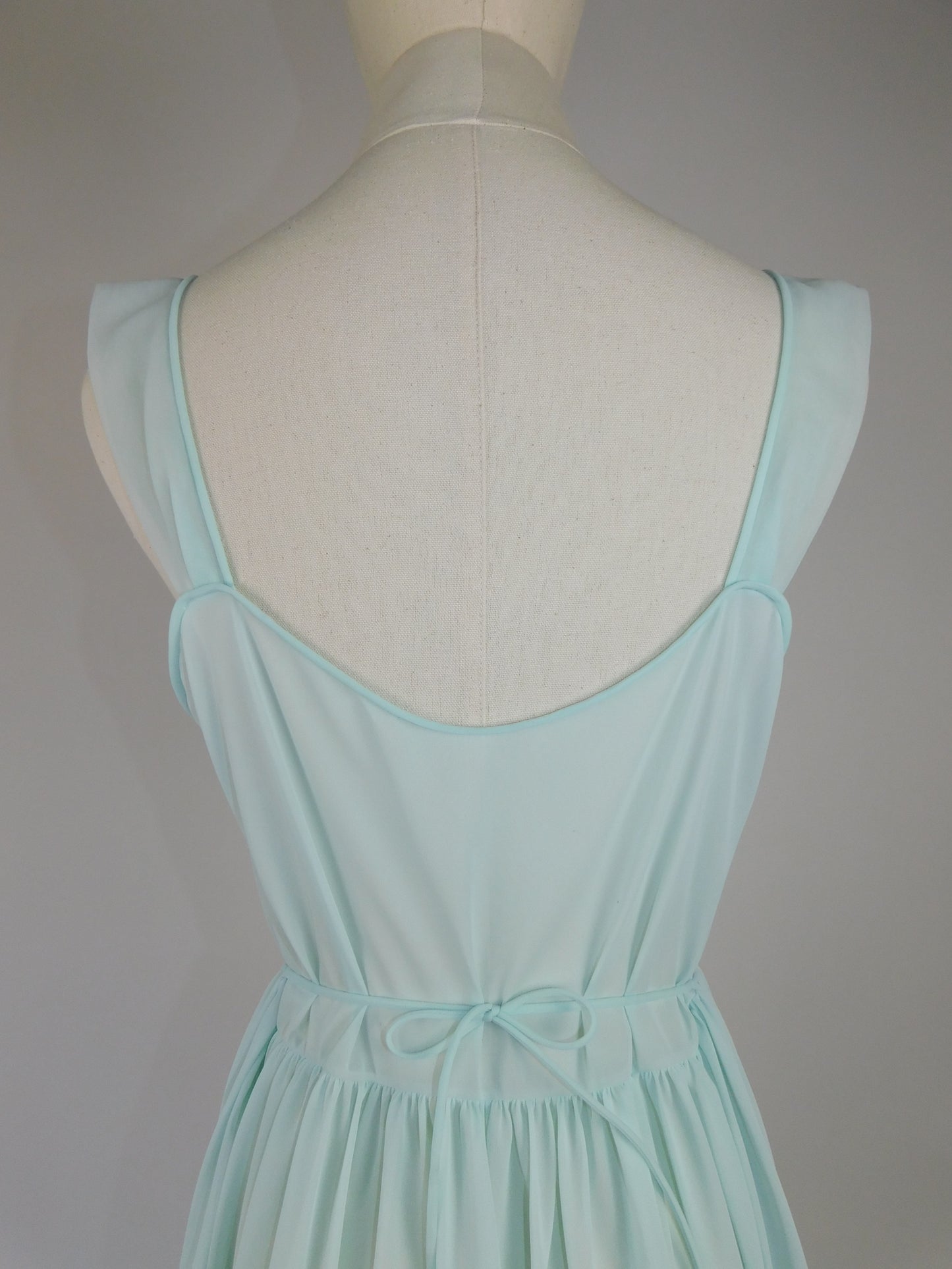 1950s Royal Egg Blue Chiffon Nightgown