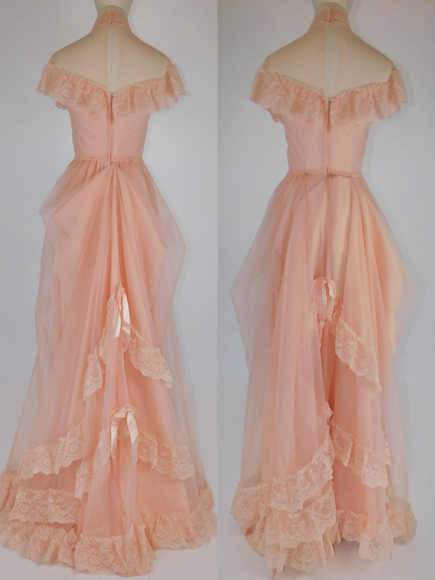 1970s Salmon Princess Dress