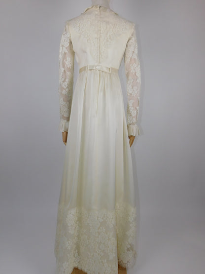 1960s Edwardian Style Wedding Dress