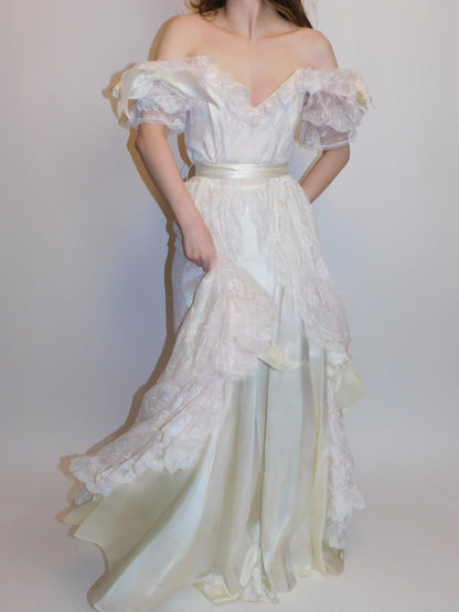 1980s Gunne Sax Southern Belle Style Dress