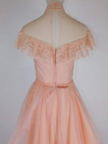 1970s Salmon Princess Dress