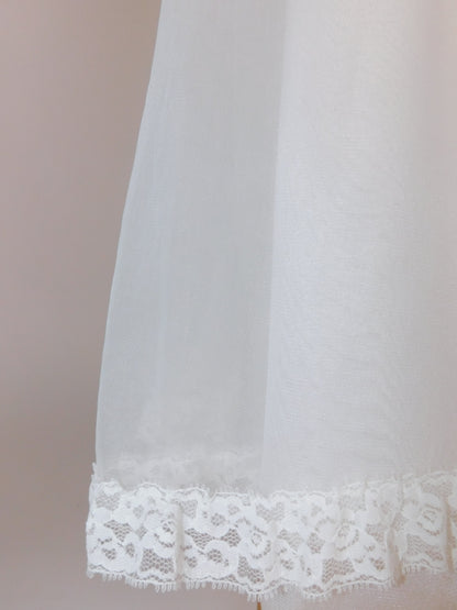 Vintage 1970s Bridal Peignoir Set in Sheer Chiffon and Lace with Removable Robe