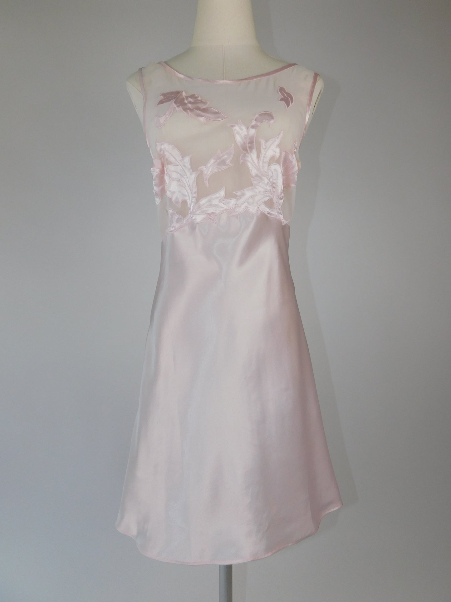 Y2K Pink Chiffon Cross Back Slip Dress