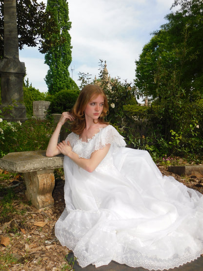 1970s Prairie Style Wedding Dress