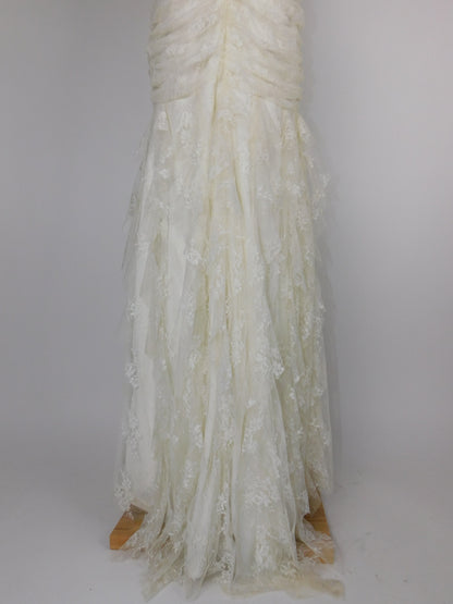 1990s Jessica McClintock Ivory Mermaid Style Wedding Dress