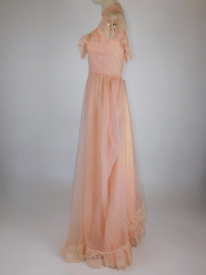 1970s Salmon Princess Dress